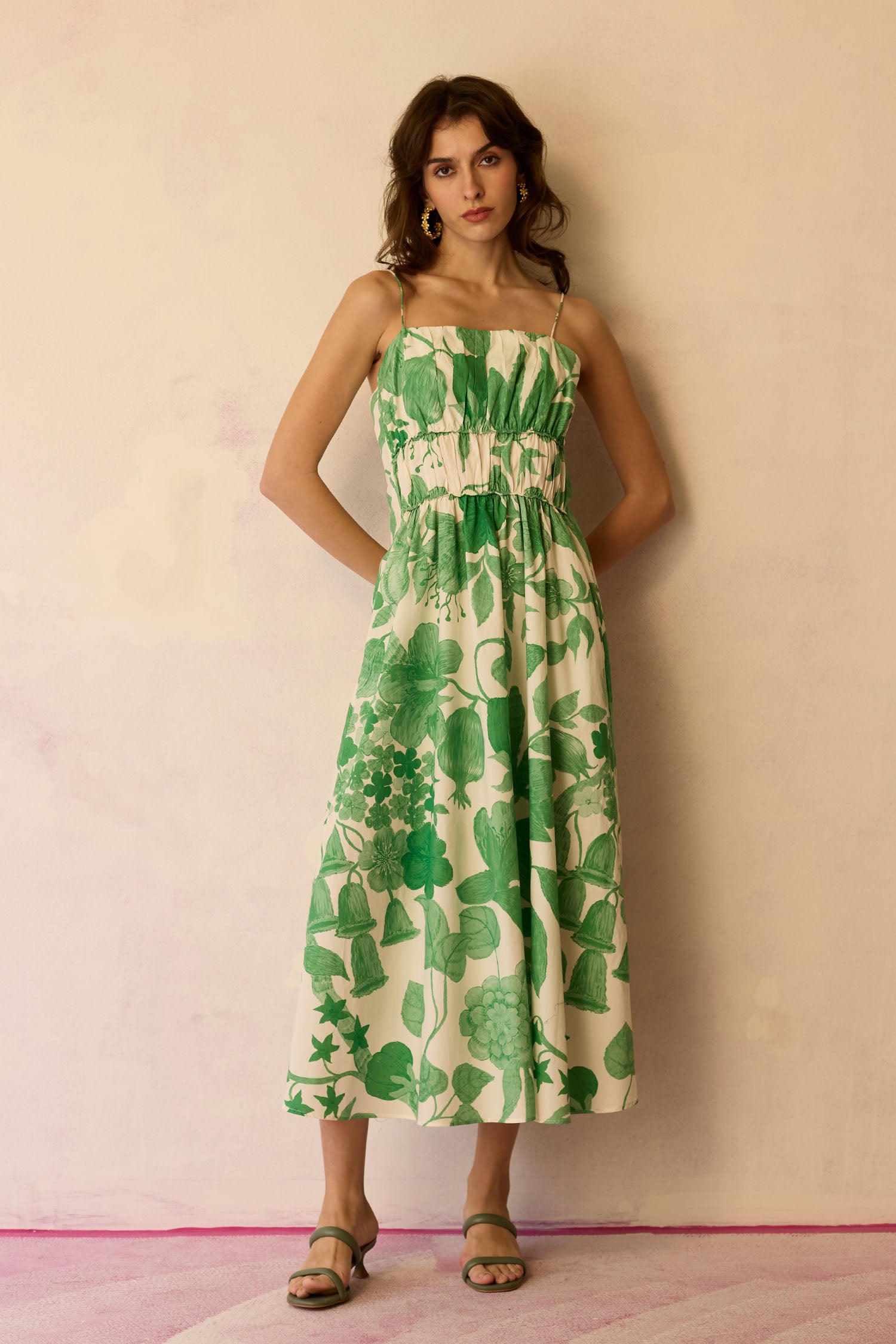 green hibiscus dress Henry Dress - Green Hibiscus Print, AU/UK 12