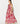 Red and White Floral Sleeveless Long Dress