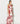 White and Red Abstract Sleeveless Long Dress