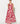 Red and White Floral Sleeveless Long Dress
