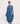 Blue Ribbed Scallop Cowl Dress