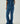 Denim Full Length Flare High Waist Pants In Blue
