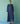 Manara Paneled Border Linen Shirt Dress in Indigo