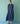 Manara Paneled Border Linen Shirt Dress in Indigo