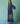 Ora Block-Printed Floral Linen Dress in Indigo