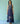 Sira Border Linen Floral Wrap Dress in Indigo