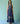 Sira Border Linen Floral Wrap Dress in Indigo