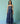 Pera Border Linen Tiered Dress in Indigo