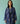 Arya Block Printed Floral Blazer in Indigo