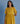 Uniko Pleated Floral Linen Dress In Ochre