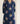 Deep Blue Floral Bunch Short Kurta Set - V neck
