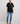 Black Pearl Swarovski Flap Shirt
