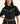 Poplin Midi Length Shirt Dress with Top Stitch Detail in Black