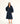Poplin Midi Dress in Blue with Cinching Detail
