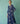 Zura Floral Block Printed Embroidered Kurta Set in Indigo
