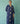 Zura Floral Block Printed Embroidered Kurta Set in Indigo