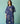 Nami Floral Block-Printed Curved Hem Kurta in Indigo