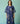 Nami Floral Block-Printed Curved Hem Kurta Set in Indigo