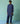 Briar Collared Border Linen Kurta Set in Indigo
