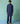 Briar Collar Border Linen Kurta in Indigo