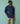 Daniel Border Stripe Linen Shirt in Indigo