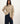 Linen Striped Band Collar Top with Front Slit