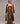 Tan-Brown Corset with Trench Jacket & Dual Striped Sari Set